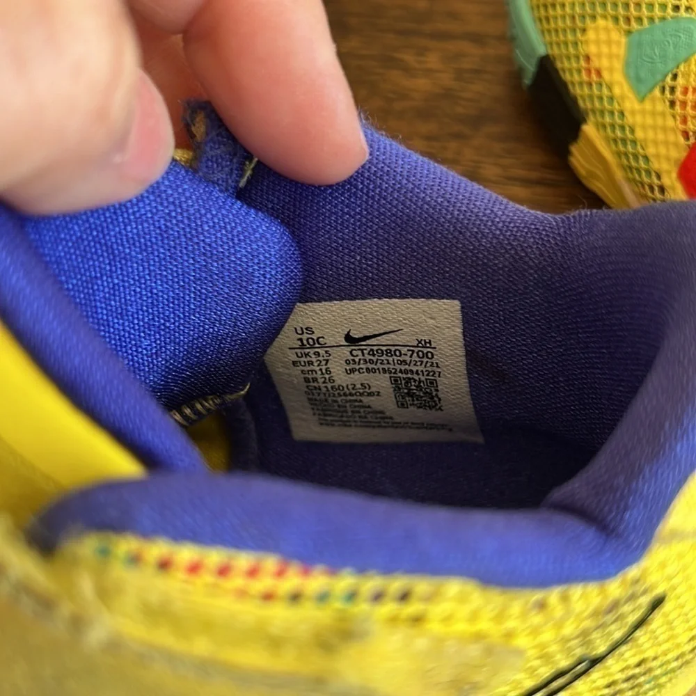 Nike Kyrie 7 "Yellow Strike/Green Abyss/Bright Crimson/Black" Toddler size 10 - Picture 12 of 12